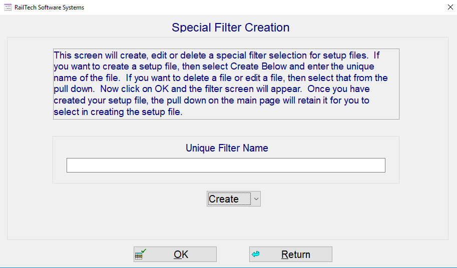 Setup Screen