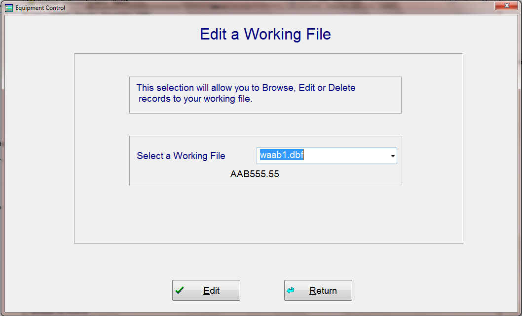 Editing a Working File