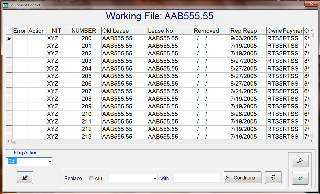 Editing Screen
