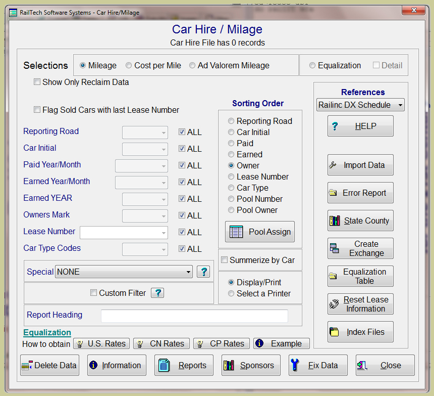 Car Hire Screen