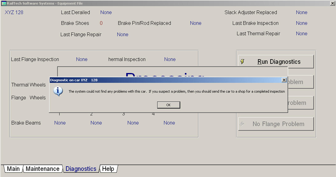 Diagnostics of Repairs